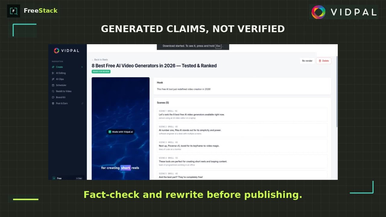 Vidpal recorded test result